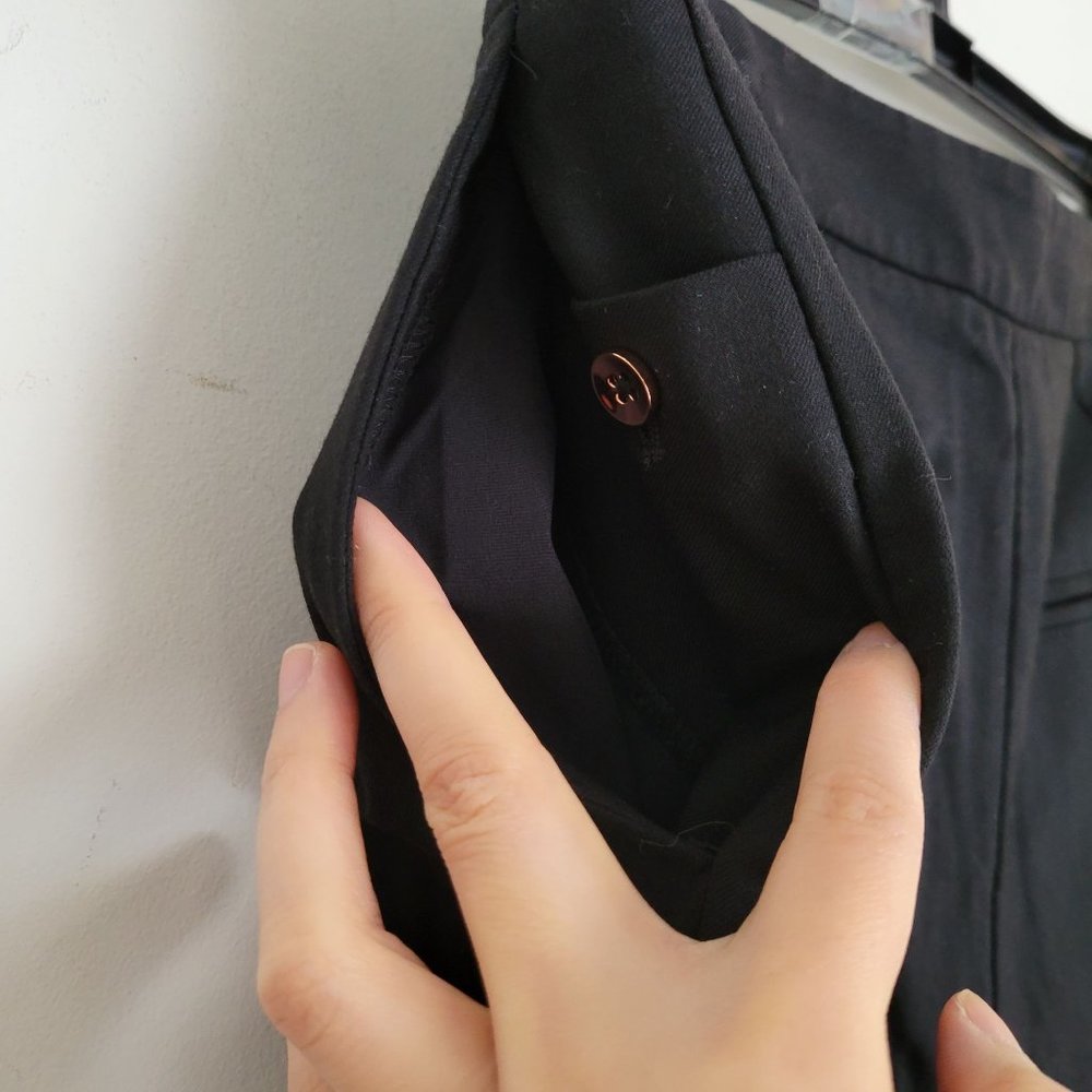Kit and Ace Black Pleated Cropped Relaxed Fit Trouser Slacks Dress Pants Size 6 - Picture 5 of 13